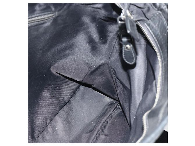 Borsa a Spalla GUCCI GG Canvas Guccissima Pelle Nera Argento 322080 Auth 178212 Nero - vista 17