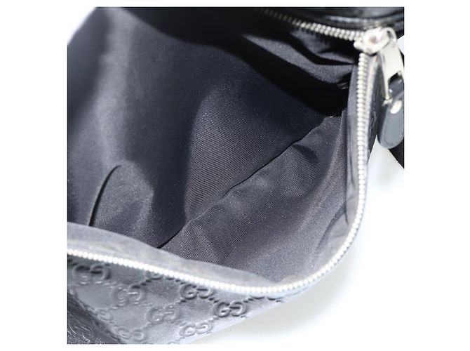 Borsa a Spalla GUCCI GG Canvas Guccissima Pelle Nera Argento 322080 Auth 178212 Nero - vista 21