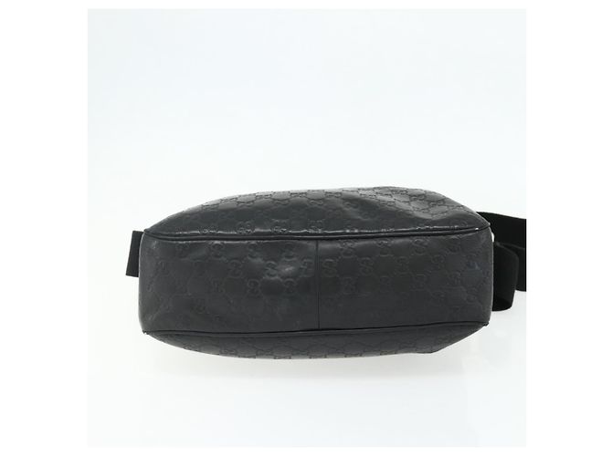 Borsa a Spalla GUCCI GG Canvas Guccissima Pelle Nera Argento 322080 Auth 178212 Nero - vista 9