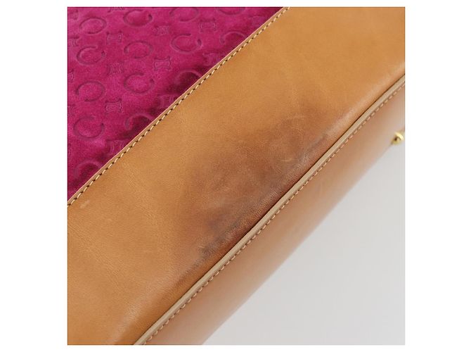 Céline Borsa CELINE C Macadam in tela e scamosciato rosa e oro Auth BA12374 D'oro - vista 10