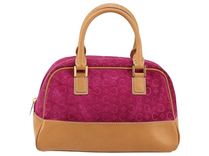 Céline Borsa CELINE C Macadam in tela e scamosciato rosa e oro Auth BA12374 D'oro - vista 13