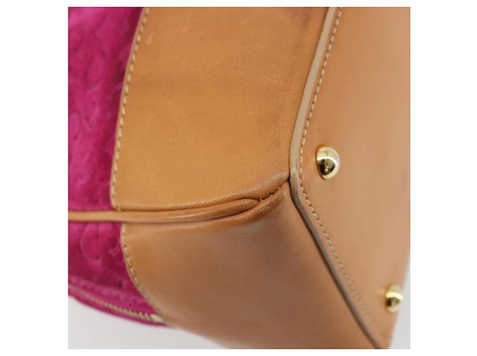 Céline Borsa CELINE C Macadam in tela e scamosciato rosa e oro Auth BA12374 D'oro - vista 16