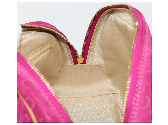 Céline Borsa CELINE C Macadam in tela e scamosciato rosa e oro Auth BA12374 D'oro - vista 19