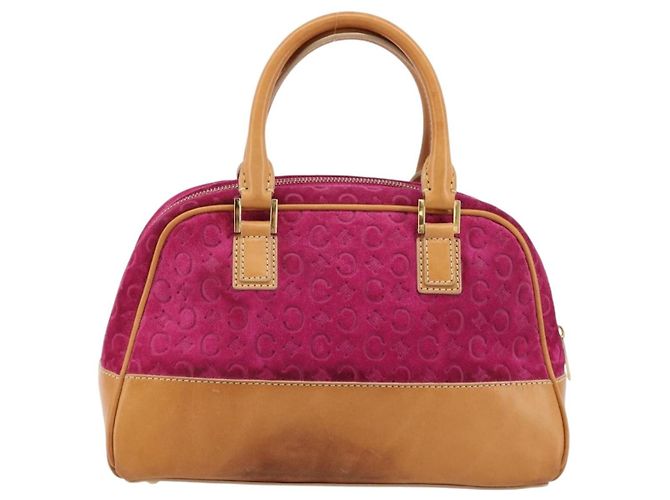 Céline Borsa CELINE C Macadam in tela e scamosciato rosa e oro Auth BA12374 D'oro - vista 2