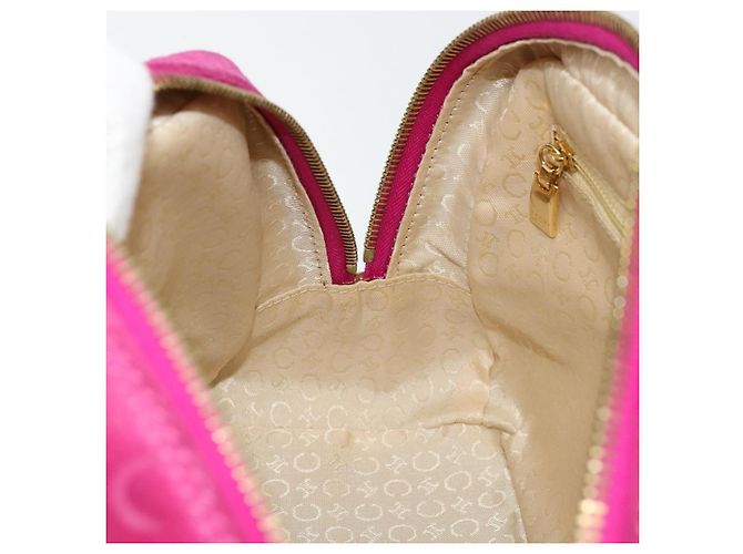 Céline Borsa CELINE C Macadam in tela e scamosciato rosa e oro Auth BA12374 D'oro - vista 20