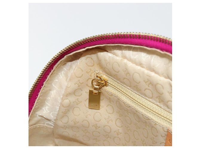 Céline Borsa CELINE C Macadam in tela e scamosciato rosa e oro Auth BA12374 D'oro - vista 21