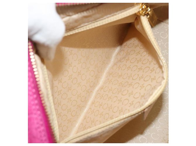 Céline Borsa CELINE C Macadam in tela e scamosciato rosa e oro Auth BA12374 D'oro - vista 22