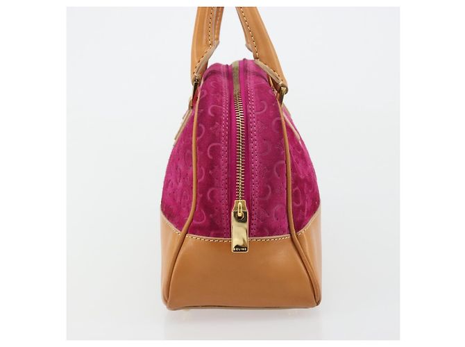 Céline Borsa CELINE C Macadam in tela e scamosciato rosa e oro Auth BA12374 D'oro - vista 4
