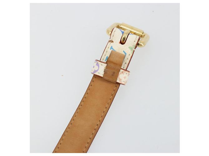 LOUIS VUITTON Multicolor Ceinture LV Gürtel Weiß LV Auth 177354A - Ansicht 17