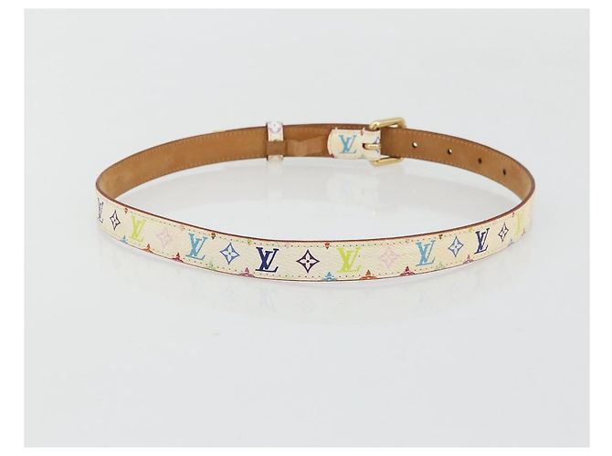 LOUIS VUITTON Multicolor Ceinture LV Gürtel Weiß LV Auth 177354A - Ansicht 2
