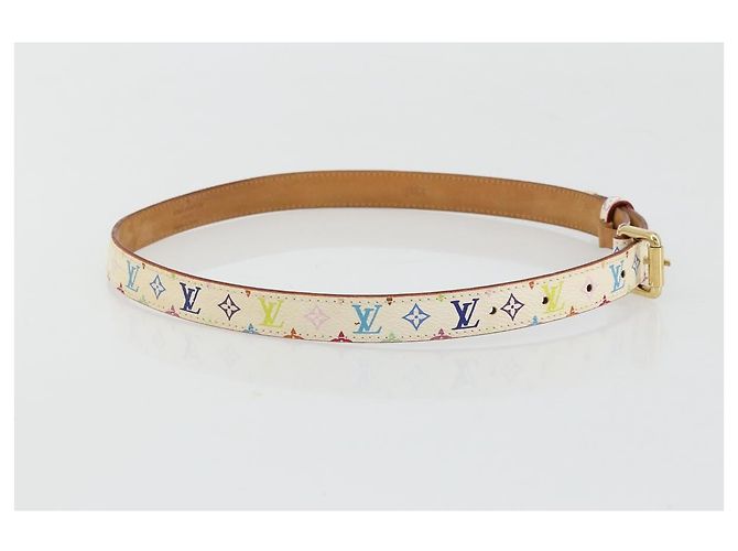 LOUIS VUITTON Multicolor Ceinture LV Gürtel Weiß LV Auth 177354A - Ansicht 4