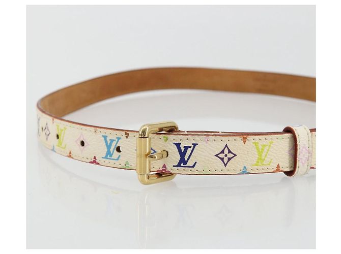 LOUIS VUITTON Multicolor Ceinture LV Gürtel Weiß LV Auth 177354A - Ansicht 5