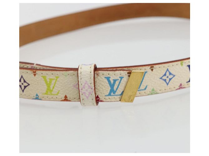 LOUIS VUITTON Multicolor Ceinture LV Gürtel Weiß LV Auth 177354A - Ansicht 6