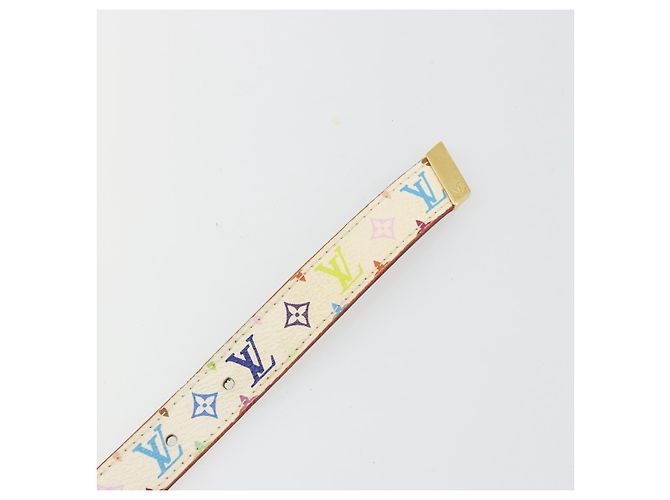 LOUIS VUITTON Multicolor Ceinture LV Gürtel Weiß LV Auth 177354A - Ansicht 9