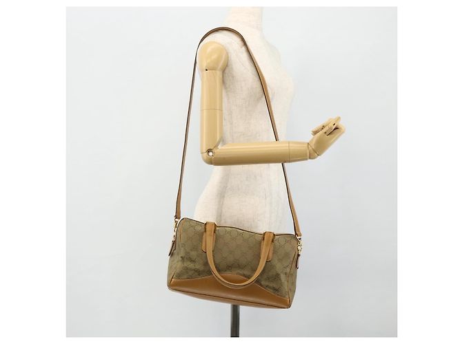 GUCCI GG Canvas Handtasche 2way Beige Gold 000 2854 0281 Auth 177485 Golden - Ansicht 24