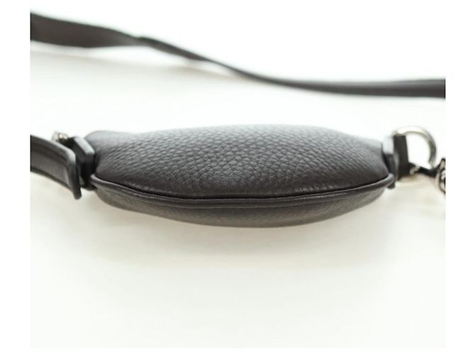 Pochette à bandoulière GUCCI Web Sherry Line en cuir noir avec détails argentés 821831 Auth 171234A - vue 11