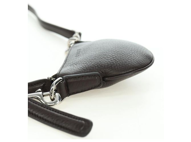 Pochette à bandoulière GUCCI Web Sherry Line en cuir noir avec détails argentés 821831 Auth 171234A - vue 4