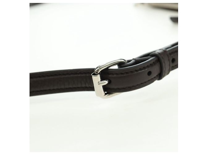 Pochette à bandoulière GUCCI Web Sherry Line en cuir noir avec détails argentés 821831 Auth 171234A - vue 9