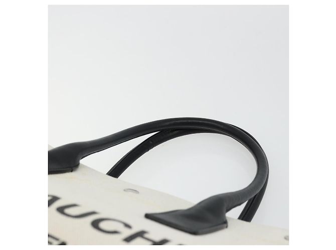 SAINT LAURENT Cabas Rive Gauche Bag Canvas Beige Silver 123435 Auth BA12394A - vista 14