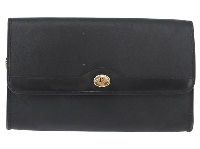 Borsa a Spalla Christian Dior in Tela Honeycomb PVC Nero Oro Auth 177041 - vista 2