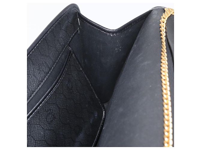 Borsa a Spalla Christian Dior in Tela Honeycomb PVC Nero Oro Auth 177041 - vista 20
