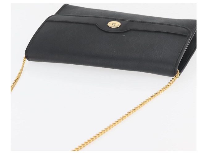 Borsa a Spalla Christian Dior in Tela Honeycomb PVC Nero Oro Auth 177041 - vista 7