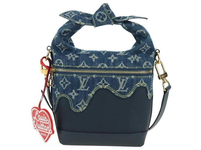 LOUIS VUITTON Monogram Denim Drip Japanese Cruiser Bag Blue M45970 Auth 177977SM - vista 13