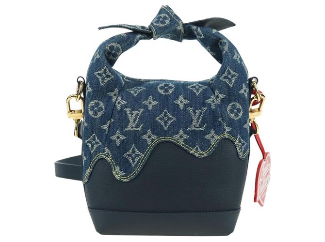 LOUIS VUITTON Monogram Denim Drip Japanese Cruiser Bag Blue M45970 Auth 177977SM - vista 2