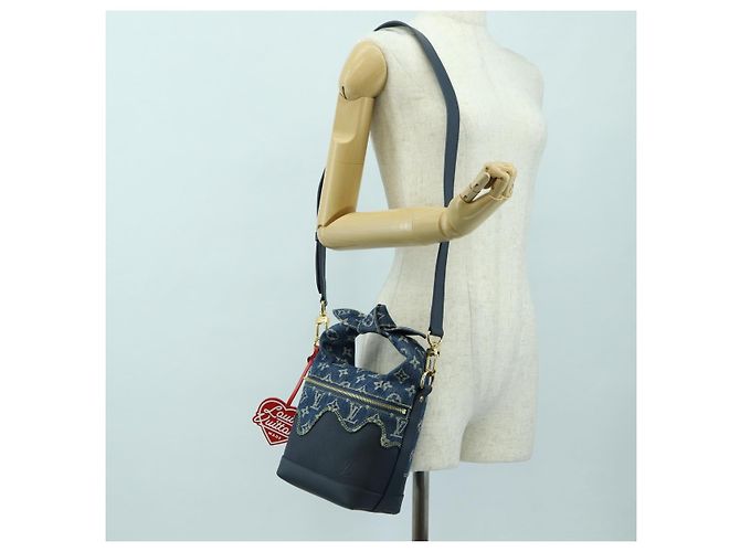 LOUIS VUITTON Monogram Denim Drip Japanese Cruiser Bag Blue M45970 Auth 177977SM - vista 23