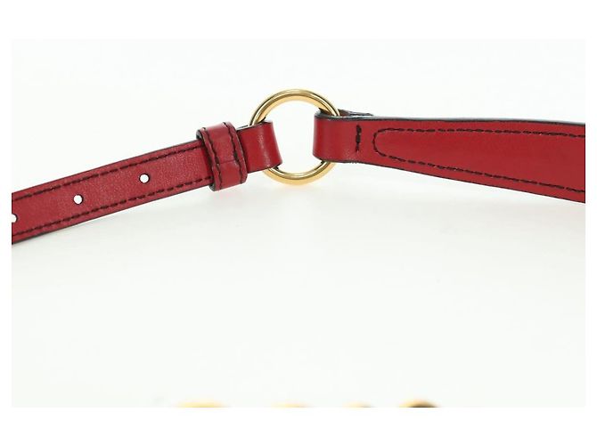 Borsa a Spalla Miu Miu Chain Dahlia in Pelle Rossa e Oro Auth 177448A Rosso D'oro - vista 15