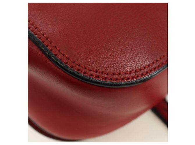 Borsa a Spalla Miu Miu Chain Dahlia in Pelle Rossa e Oro Auth 177448A Rosso D'oro - vista 18