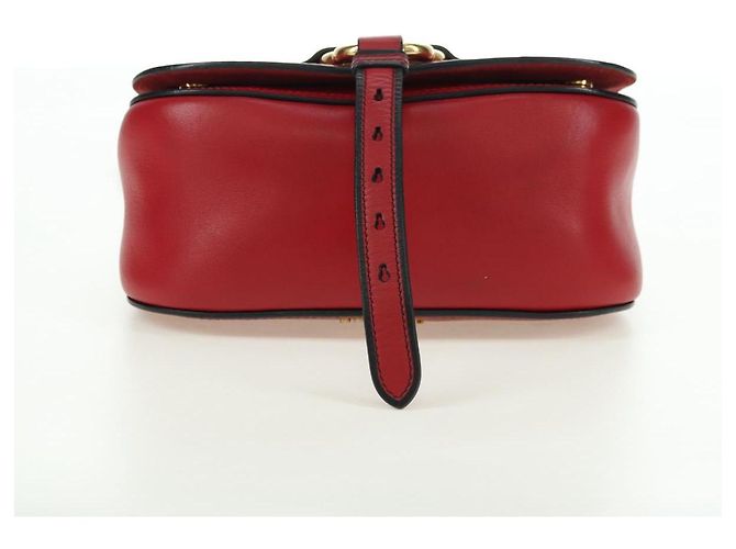 Borsa a Spalla Miu Miu Chain Dahlia in Pelle Rossa e Oro Auth 177448A Rosso D'oro - vista 5