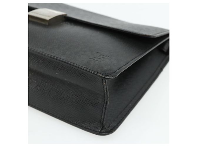 LOUIS VUITTON Clutch Selenga in pelle Taiga Ardoise M30782 LV Auth ka4166 Grigio - vista 7