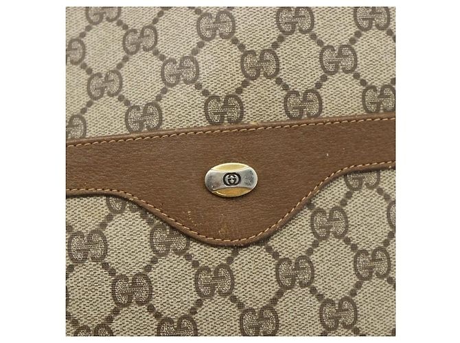 Borsa Tote GUCCI GG Supreme Web Sherry Line PVC Beige Oro 39 02 003 Auth ka4157 - vista 14