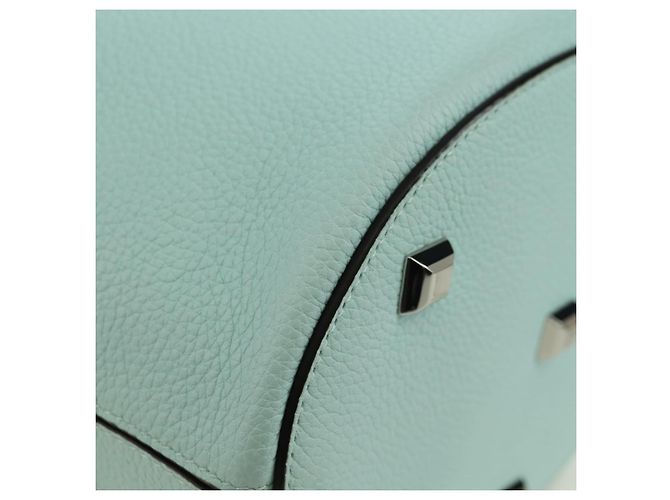 Borsa a Spalla Salvatore Ferragamo Gancini in Pelle Argento Peppermint Auth BD070AV Verde - vista 10