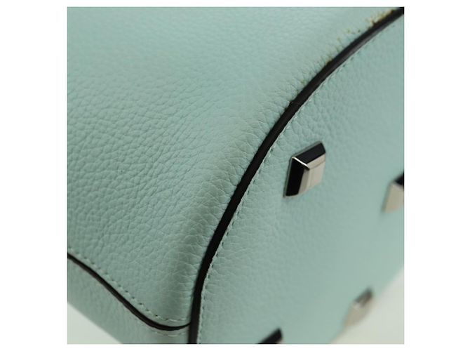 Borsa a Spalla Salvatore Ferragamo Gancini in Pelle Argento Peppermint Auth BD070AV Verde - vista 12
