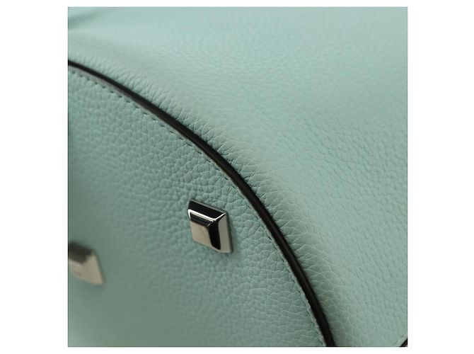 Borsa a Spalla Salvatore Ferragamo Gancini in Pelle Argento Peppermint Auth BD070AV Verde - vista 13