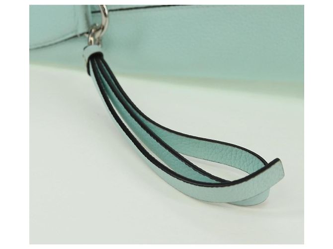 Borsa a Spalla Salvatore Ferragamo Gancini in Pelle Argento Peppermint Auth BD070AV Verde - vista 14