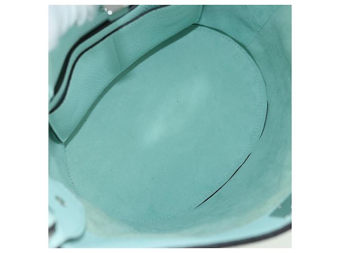 Borsa a Spalla Salvatore Ferragamo Gancini in Pelle Argento Peppermint Auth BD070AV Verde - vista 20