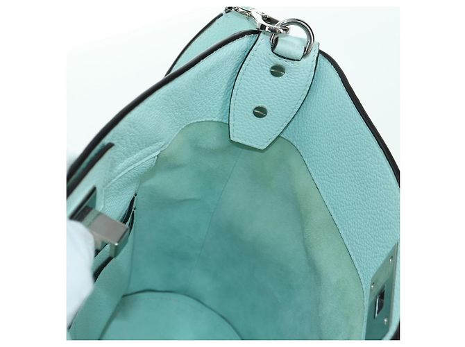 Borsa a Spalla Salvatore Ferragamo Gancini in Pelle Argento Peppermint Auth BD070AV Verde - vista 21