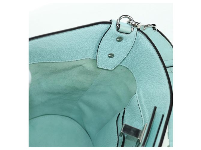 Borsa a Spalla Salvatore Ferragamo Gancini in Pelle Argento Peppermint Auth BD070AV Verde - vista 22
