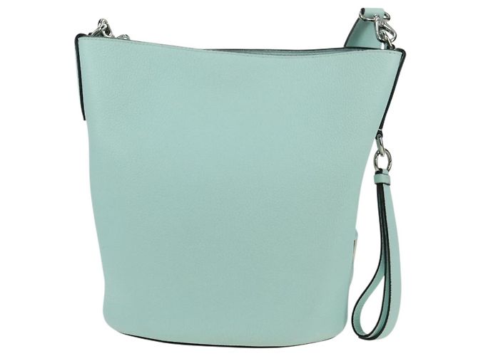 Borsa a Spalla Salvatore Ferragamo Gancini in Pelle Argento Peppermint Auth BD070AV Verde - vista 3
