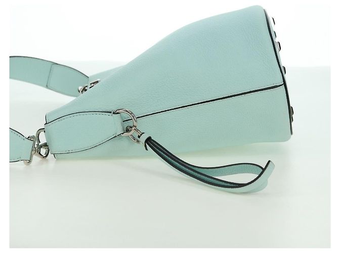 Borsa a Spalla Salvatore Ferragamo Gancini in Pelle Argento Peppermint Auth BD070AV Verde - vista 4