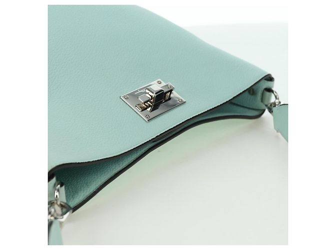 Borsa a Spalla Salvatore Ferragamo Gancini in Pelle Argento Peppermint Auth BD070AV Verde - vista 6