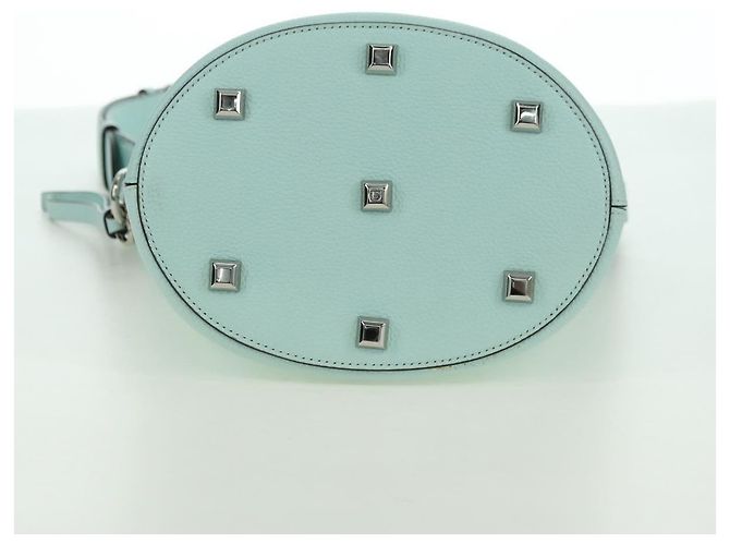 Borsa a Spalla Salvatore Ferragamo Gancini in Pelle Argento Peppermint Auth BD070AV Verde - vista 9
