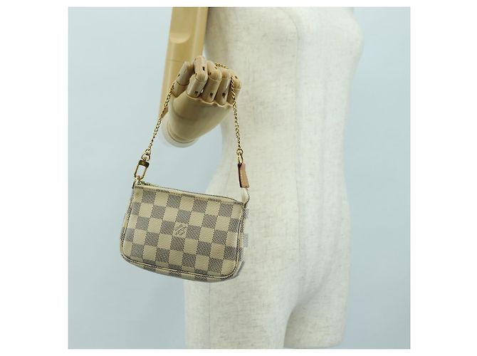 LOUIS VUITTON Damier Azur Mini Pochette Accessoires Pochette N63005 Auth yk17913 - vista 20