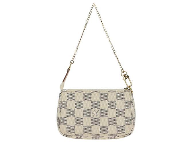 LOUIS VUITTON Damier Azur Mini Pochette Accessoires Pochette N63005 Auth yk17913 - vista 3