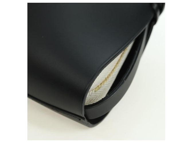 LOEWE Anagram Ikebana Shoulder Bag Leather Black Gold Auth BA3690 Nero D'oro - vista 13