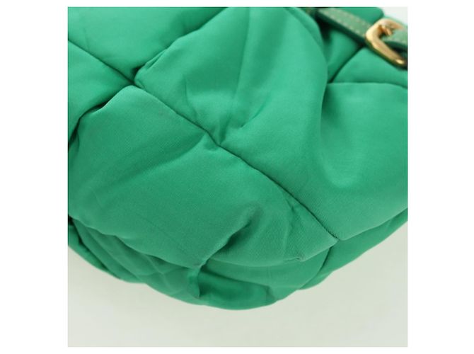 Borsa a Spalla PRADA Nylon Verde Oro Auth 156456 D'oro - vista 11