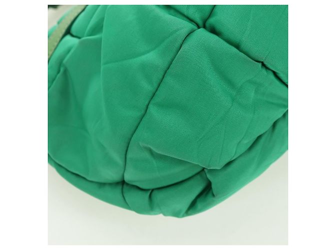 Borsa a Spalla PRADA Nylon Verde Oro Auth 156456 D'oro - vista 12